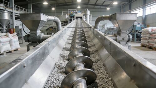 Laatste bedrijf oplossingen over Toepassingsgeval van schroefconveyoren van roestvrij staal bij meststoffen