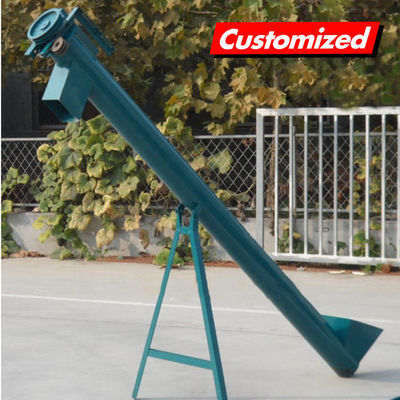 kopen Grote capaciteit Helicale Blade Inclined Conveyor Equipment Schroefconveyor met Hopper auger feeder online vervaardiging