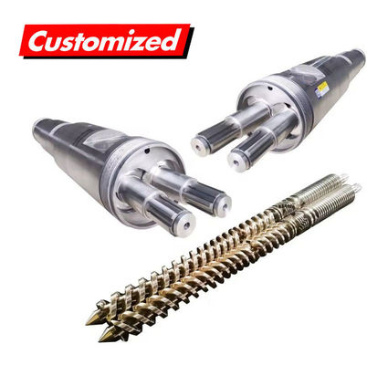 Goede prijs. Voedingsmiddelenkwaliteit roestvrij staal nitriderend integraal type hoge nauwkeurigheid tweeschroefvat voor extruder online